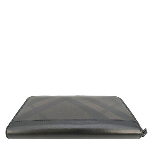 Burberry  Check Canvas Zip Around Wallet Grey - Picture 4 of 13